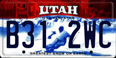 UT license plate B312WC