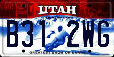 UT license plate B312WG