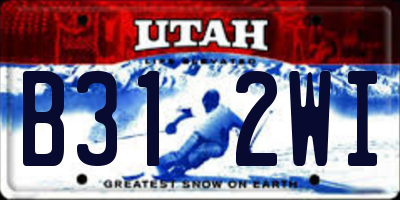 UT license plate B312WI