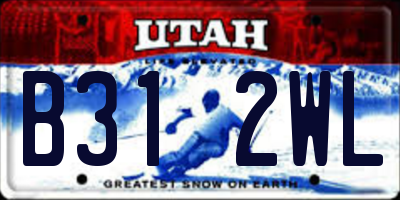 UT license plate B312WL