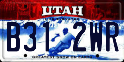 UT license plate B312WR