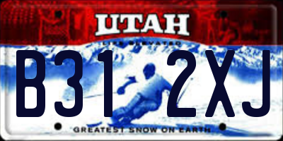 UT license plate B312XJ