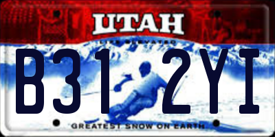 UT license plate B312YI