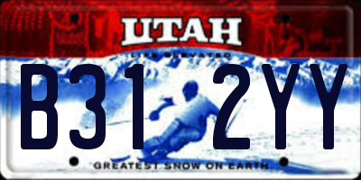 UT license plate B312YY