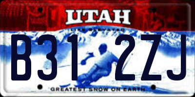 UT license plate B312ZJ