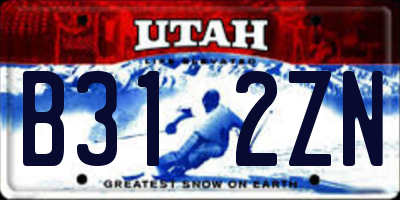 UT license plate B312ZN