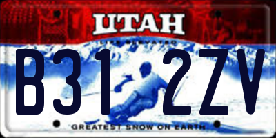UT license plate B312ZV