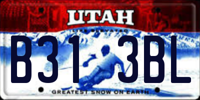 UT license plate B313BL