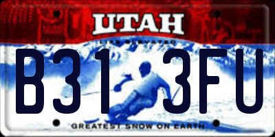 UT license plate B313FU