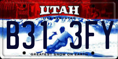 UT license plate B313FY