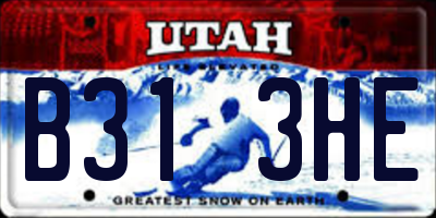 UT license plate B313HE