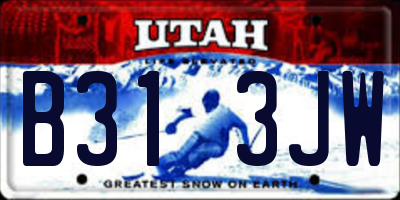 UT license plate B313JW