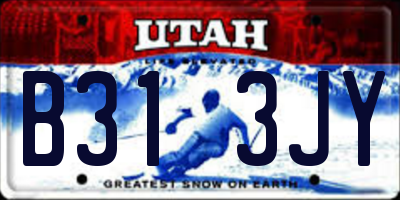 UT license plate B313JY