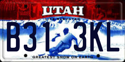 UT license plate B313KL