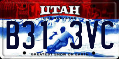 UT license plate B313VC