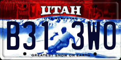 UT license plate B313WO