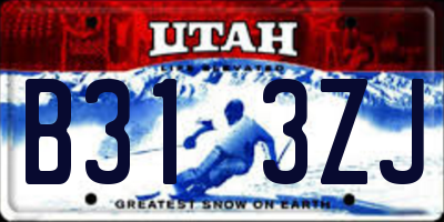 UT license plate B313ZJ