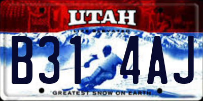UT license plate B314AJ