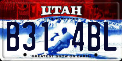 UT license plate B314BL
