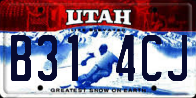 UT license plate B314CJ