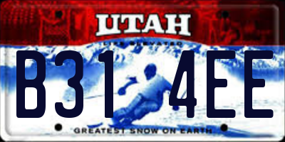 UT license plate B314EE