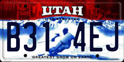UT license plate B314EJ