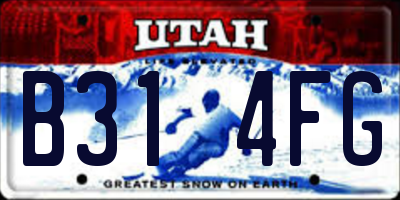 UT license plate B314FG