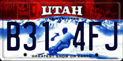 UT license plate B314FJ