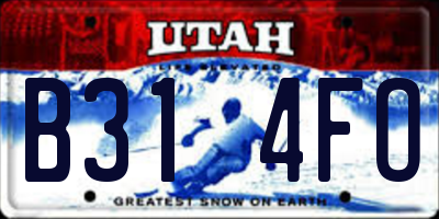 UT license plate B314FO