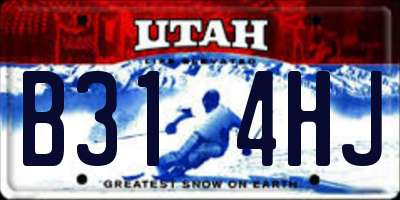 UT license plate B314HJ