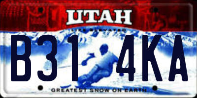 UT license plate B314KA