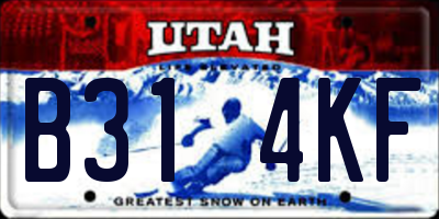 UT license plate B314KF