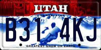 UT license plate B314KJ