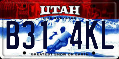 UT license plate B314KL
