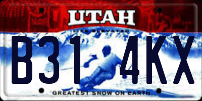 UT license plate B314KX