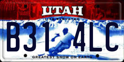 UT license plate B314LC
