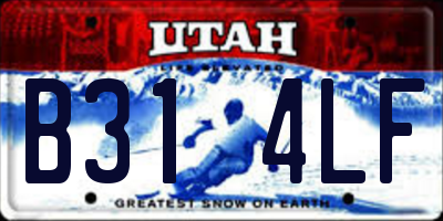 UT license plate B314LF