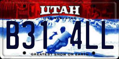 UT license plate B314LL