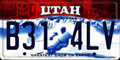 UT license plate B314LV