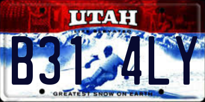 UT license plate B314LY