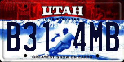 UT license plate B314MB