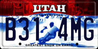 UT license plate B314MG