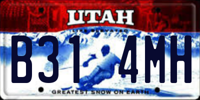 UT license plate B314MH