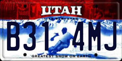 UT license plate B314MJ