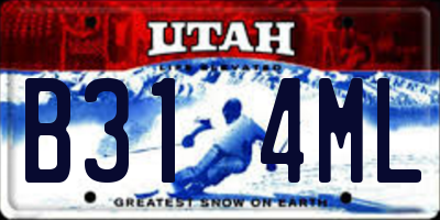 UT license plate B314ML