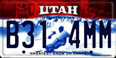 UT license plate B314MM