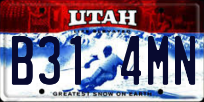 UT license plate B314MN