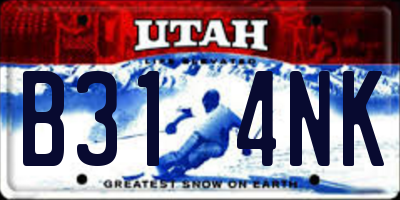 UT license plate B314NK