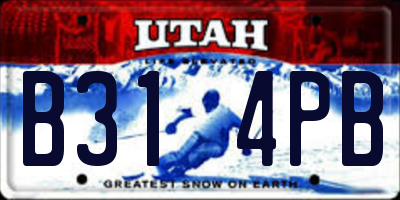 UT license plate B314PB