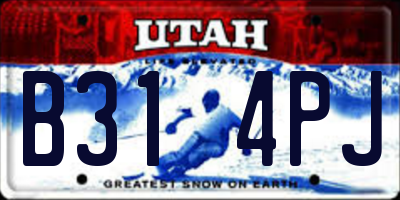 UT license plate B314PJ